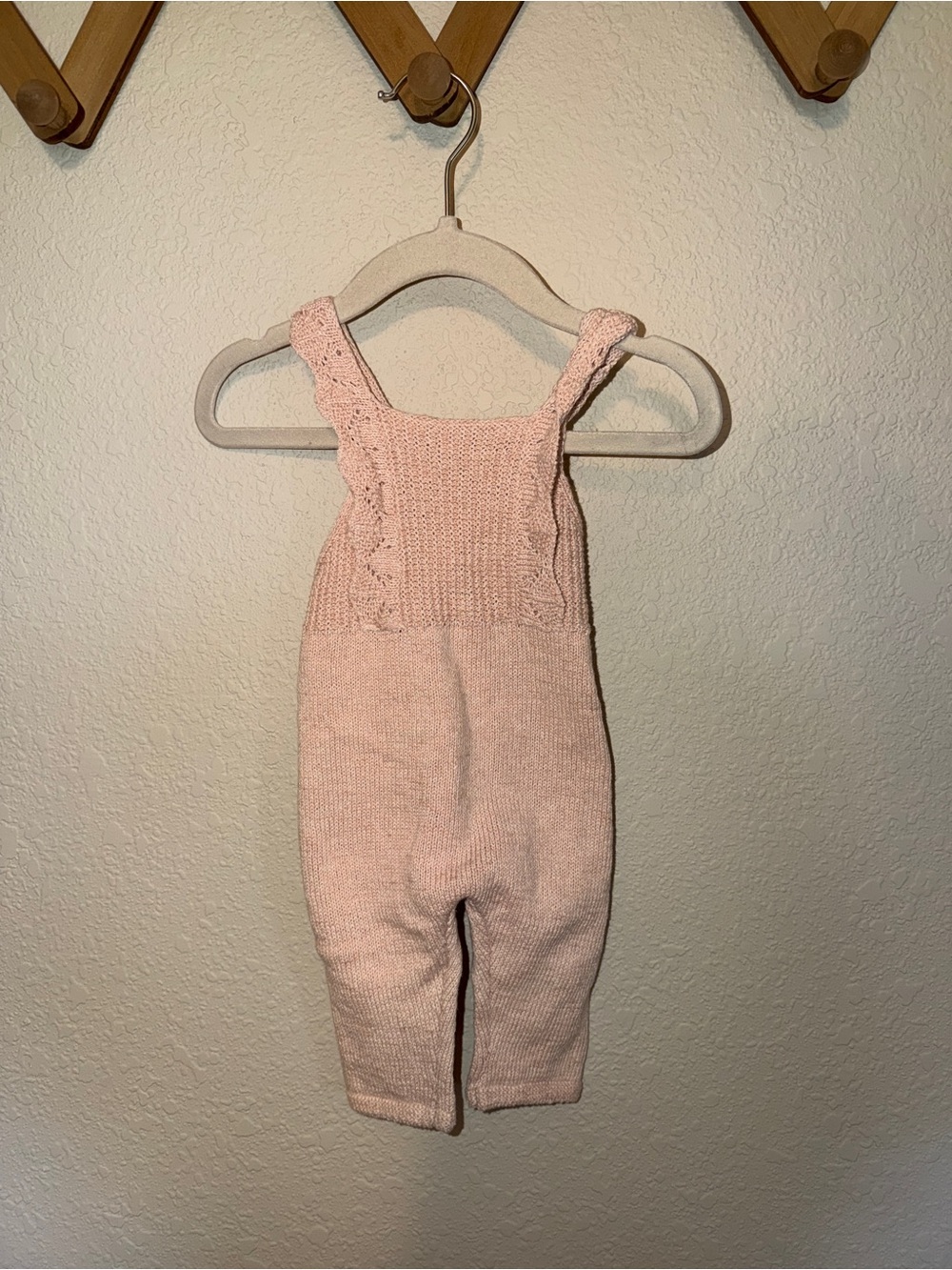ZARA Knit Baby Overalls in Light Pink